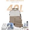 imageLOVEVOOK Travel Backpack for Women TSA Carry On Backpack Flight Approved Luggage 40L Water Resistant Personal Item Daypack Large Weekender Bag fit 17 inch Laptop with 3 Cubes BeigeblackbrownBeigekhakiblack