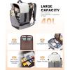 imageLOVEVOOK Travel Backpack for Women TSA Carry On Backpack Flight Approved Luggage 40L Water Resistant Personal Item Daypack Large Weekender Bag fit 17 inch Laptop with 3 Cubes BeigeblackbrownBeige Grey