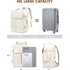 imageLOVEVOOK Travel Backpack for Women TSA Carry On Backpack Flight Approved Luggage 40L Water Resistant Personal Item Daypack Large Weekender Bag fit 17 inch Laptop with 3 Cubes BeigeblackbrownBeige