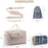 imageLOVEVOOK Travel Duffle Bag Weekender Bag for Women with Toiletry Bag Carry on Overnight Bag with Laptop Compartment Yoga Gym Bag with Wet Pocket Shoe Bag Hospital Bag for Labor and DeliveryNude