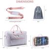 imageLOVEVOOK Travel Duffle Bag Weekender Bag for Women with Toiletry Bag Carry on Overnight Bag with Laptop Compartment Yoga Gym Bag with Wet Pocket Shoe Bag Hospital Bag for Labor and DeliverySilver Grey