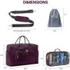 imageLOVEVOOK Travel Duffle Bag Weekender Bag for Women with Toiletry Bag Carry on Overnight Bag with Laptop Compartment Yoga Gym Bag with Wet Pocket Shoe Bag Hospital Bag for Labor and DeliveryPurplish Red