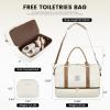 imageLOVEVOOK Travel Duffle BagWeekender Bags for Women with Shoe CompartmentCarry on Overnight Bag with Toiletry BagGym Duffel Bag with Wet Pocket Hospital Bags for Labor and DeliveryBeigeBrowna
