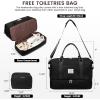 imageLOVEVOOK Travel Duffle BagWeekender Bags for Women with Shoe CompartmentCarry on Overnight Bag with Toiletry BagGym Duffel Bag with Wet Pocket Hospital Bags for Labor and DeliveryBlack