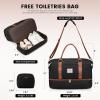 imageLOVEVOOK Travel Duffle BagWeekender Bags for Women with Shoe CompartmentCarry on Overnight Bag with Toiletry BagGym Duffel Bag with Wet Pocket Hospital Bags for Labor and DeliveryBlackBrownL