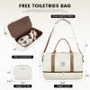 imageLOVEVOOK Travel Duffle BagWeekender Bags for Women with Shoe CompartmentCarry on Overnight Bag with Toiletry BagGym Duffel Bag with Wet Pocket Hospital Bags for Labor and DeliveryBeigeBrownL