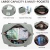 imageLOVEVOOK Travel Duffle BagWeekender Bags for Women with Shoe CompartmentCarry on Overnight Bag with Toiletry BagGym Duffel Bag with Wet Pocket Hospital Bags for Labor and DeliveryDark Gray Greend