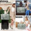 imageLOVEVOOK Travel Duffle BagWeekender Bags for Women with Shoe CompartmentCarry on Overnight Bag with Toiletry BagGym Duffel Bag with Wet Pocket Hospital Bags for Labor and DeliveryDark Gray GreenL