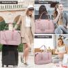 imageLOVEVOOK Travel Duffle BagWeekender Bags for Women with Shoe CompartmentCarry on Overnight Bag with Toiletry BagGym Duffel Bag with Wet Pocket Hospital Bags for Labor and DeliveryPink