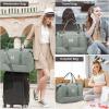 imageLOVEVOOK Travel Duffle BagWeekender Bags for Women with Shoe CompartmentCarry on Overnight Bag with Toiletry BagGym Duffel Bag with Wet Pocket Hospital Bags for Labor and DeliveryDark Gray Greend