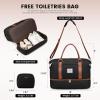 imageLOVEVOOK Travel Duffle BagWeekender Bags for Women with Shoe CompartmentCarry on Overnight Bag with Toiletry BagGym Duffel Bag with Wet Pocket Hospital Bags for Labor and DeliveryBlackBrown