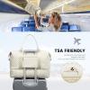 imageLOVEVOOK Travel Duffle BagWeekender Bags for Women with Shoe CompartmentCarry on Overnight Bag with Toiletry BagGym Duffel Bag with Wet Pocket Hospital Bags for Labor and DeliveryBeigeL
