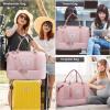 imageLOVEVOOK Travel Duffle BagWeekender Bags for Women with Shoe CompartmentCarry on Overnight Bag with Toiletry BagGym Duffel Bag with Wet Pocket Hospital Bags for Labor and DeliveryPinkb