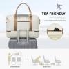 imageLOVEVOOK Travel Duffle BagWeekender Bags for Women with Shoe CompartmentCarry on Overnight Bag with Toiletry BagGym Duffel Bag with Wet Pocket Hospital Bags for Labor and DeliveryBeigeBrowna
