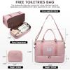 imageLOVEVOOK Travel Duffle BagWeekender Bags for Women with Shoe CompartmentCarry on Overnight Bag with Toiletry BagGym Duffel Bag with Wet Pocket Hospital Bags for Labor and DeliveryPinkb