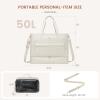 imageLOVEVOOK Weekender Bags for Women Travel Large Personal Item Travel Overnight Bag Carry on Duffle Bags with Shoe Compartment Toiletry Bag Wet Pocket for Airplane Hospital Labor DeliveryOff  White