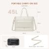 imageLOVEVOOK Weekender Bags for Women Travel Large Personal Item Travel Overnight Bag Carry on Duffle Bags with Shoe Compartment Toiletry Bag Wet Pocket for Airplane Hospital Labor DeliveryOff  White