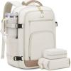 imageLOVEVOOK Travel Backpack For Women 40L Carry On Backpack Flight Approved TSA Personal Item Travel Bag Fits 17 Inch Laptop Business Weekender Overnight Waterproof Daypack With 2 Cubes GreyPinkBeigekhaki