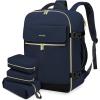 imageLOVEVOOK Travel Backpack for Women TSA Carry On Backpack Flight Approved Luggage 40L Water Resistant Personal Item Daypack Large Weekender Bag fit 17 inch Laptop with 3 Cubes BeigeblackbrownDark Blue