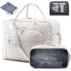 imageLOVEVOOK Travel Duffle Bag Weekender Bag for Women with Toiletry Bag Carry on Overnight Bag with Laptop Compartment Yoga Gym Bag with Wet Pocket Shoe Bag Hospital Bag for Labor and DeliveryBeigemedium