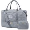 imageLOVEVOOK Travel Duffle BagWeekender Bags for Women with Shoe CompartmentCarry on Overnight Bag with Toiletry BagGym Duffel Bag with Wet Pocket Hospital Bags for Labor and DeliveryGreyc