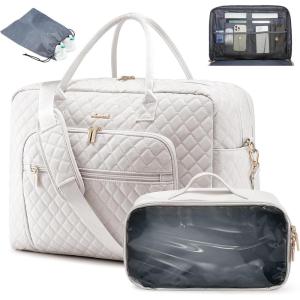 imageLOVEVOOK Travel Duffle Bag Weekender Bag for Women with Toiletry Bag Carry on Overnight Bag with Laptop Compartment Yoga Gym Bag with Wet Pocket Shoe Bag Hospital Bag for Labor and DeliveryBeigemedium