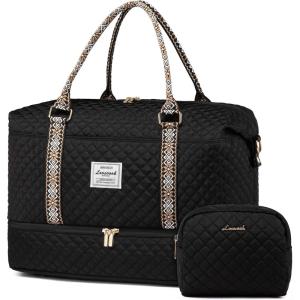 imageLOVEVOOK Travel Duffle BagWeekender Bags for Women with Shoe CompartmentCarry on Overnight Bag with Toiletry BagGym Duffel Bag with Wet Pocket Hospital Bags for Labor and DeliveryBlacktape2
