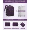 imageLOVEVOOK Carry on Travel Backpack 40L Waterproof Large 17inch Laptop Luggage Daypack as Personal Item Flight Approved Business Weekender Overnight with 3 Packing Cubes Light grayPinkDark Purpleblack2