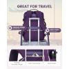 imageLOVEVOOK Carry on Travel Backpack 40L Waterproof Large 17inch Laptop Luggage Daypack as Personal Item Flight Approved Business Weekender Overnight with 3 Packing Cubes Light grayPinkDark Purple