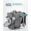 imageLOVEVOOK Carry on Travel Backpack 40L Waterproof Large 17inch Laptop Luggage Daypack as Personal Item Flight Approved Business Weekender Overnight with 3 Packing Cubes Light grayPinkGrayblack