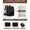 imageLOVEVOOK Carry on Travel Backpack 40L Waterproof Large 17inch Laptop Luggage Daypack as Personal Item Flight Approved Business Weekender Overnight with 3 Packing Cubes Light grayPinkBlackblack