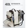 imageLOVEVOOK Carry on Travel Backpack 40L Waterproof Large 17inch Laptop Luggage Daypack as Personal Item Flight Approved Business Weekender Overnight with 3 Packing Cubes Light grayPinkBeigeblack