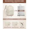 imageLOVEVOOK Carry on Travel Backpack 40L Waterproof Large 17inch Laptop Luggage Daypack as Personal Item Flight Approved Business Weekender Overnight with 3 Packing Cubes Light grayPinkBeigeflesh Beige