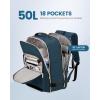 imageLOVEVOOK Carry on Travel Backpack 40L Waterproof Large 17inch Laptop Luggage Daypack as Personal Item Flight Approved Business Weekender Overnight with 3 Packing Cubes Light grayPinkDark Blue Greenblack