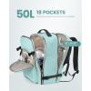 imageLOVEVOOK Carry on Travel Backpack 40L Waterproof Large 17inch Laptop Luggage Daypack as Personal Item Flight Approved Business Weekender Overnight with 3 Packing Cubes Light grayPinkMint Green