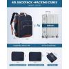 imageLOVEVOOK Carry on Travel Backpack 40L Waterproof Large 17inch Laptop Luggage Daypack as Personal Item Flight Approved Business Weekender Overnight with 3 Packing Cubes Light grayPinkDark Bluebrown