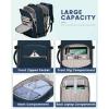 imageLOVEVOOK Carry on Travel Backpack 40L Waterproof Large 17inch Laptop Luggage Daypack as Personal Item Flight Approved Business Weekender Overnight with 3 Packing Cubes Light grayPinkDark Blue Greenblack
