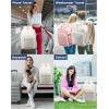 imageLOVEVOOK Carry on Travel Backpack 40L Waterproof Large 17inch Laptop Luggage Daypack as Personal Item Flight Approved Business Weekender Overnight with 3 Packing Cubes Light grayPinkAlight Graypink