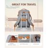 imageLOVEVOOK Carry on Travel Backpack 40L Waterproof Large 17inch Laptop Luggage Daypack as Personal Item Flight Approved Business Weekender Overnight with 3 Packing Cubes Light grayPinkGreybrown