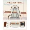 imageLOVEVOOK Carry on Travel Backpack 40L Waterproof Large 17inch Laptop Luggage Daypack as Personal Item Flight Approved Business Weekender Overnight with 3 Packing Cubes Light grayPinkBeigebrown
