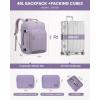 imageLOVEVOOK Carry on Travel Backpack 40L Waterproof Large 17inch Laptop Luggage Daypack as Personal Item Flight Approved Business Weekender Overnight with 3 Packing Cubes Light grayPinkTaro Purple