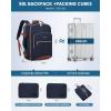 imageLOVEVOOK Carry on Travel Backpack 40L Waterproof Large 17inch Laptop Luggage Daypack as Personal Item Flight Approved Business Weekender Overnight with 3 Packing Cubes Light grayPinkDark Bluebrown