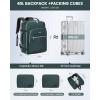 imageLOVEVOOK Carry on Travel Backpack 40L Waterproof Large 17inch Laptop Luggage Daypack as Personal Item Flight Approved Business Weekender Overnight with 3 Packing Cubes Light grayPinkDark Greenblack2