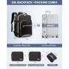 imageLOVEVOOK Carry on Travel Backpack 40L Waterproof Large 17inch Laptop Luggage Daypack as Personal Item Flight Approved Business Weekender Overnight with 3 Packing Cubes Light grayPinkBlackgrey