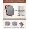 imageLOVEVOOK Carry on Travel Backpack 40L Waterproof Large 17inch Laptop Luggage Daypack as Personal Item Flight Approved Business Weekender Overnight with 3 Packing Cubes Light grayPinkGreybrown