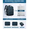 imageLOVEVOOK Carry on Travel Backpack 40L Waterproof Large 17inch Laptop Luggage Daypack as Personal Item Flight Approved Business Weekender Overnight with 3 Packing Cubes Light grayPinkDark Blue Greenblack