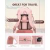 imageLOVEVOOK Carry on Travel Backpack 40L Waterproof Large 17inch Laptop Luggage Daypack as Personal Item Flight Approved Business Weekender Overnight with 3 Packing Cubes Light grayPinkPinkpink
