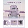 imageLOVEVOOK Carry on Travel Backpack 40L Waterproof Large 17inch Laptop Luggage Daypack as Personal Item Flight Approved Business Weekender Overnight with 3 Packing Cubes Light grayPinkLight Purple