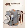 imageLOVEVOOK Carry on Travel Backpack 40L Waterproof Large 17inch Laptop Luggage Daypack as Personal Item Flight Approved Business Weekender Overnight with 3 Packing Cubes Light grayPinkGreybrown