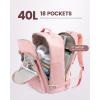 imageLOVEVOOK Carry on Travel Backpack 40L Waterproof Large 17inch Laptop Luggage Daypack as Personal Item Flight Approved Business Weekender Overnight with 3 Packing Cubes Light grayPinkPinkpink